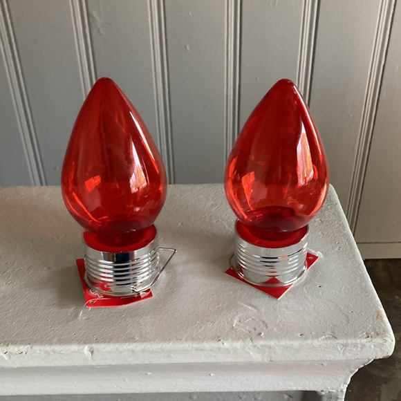 NWT SET of 2 - RED - Solar LED Hanging C9 Bulb Outdoor Decoration Lights - Picture 8 of 8